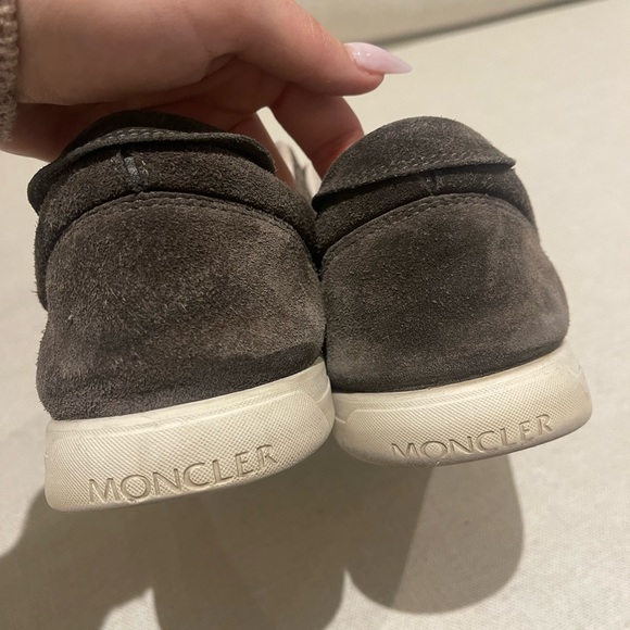 MONCLER Grey Suede Sneakers - Picture 2 of 7